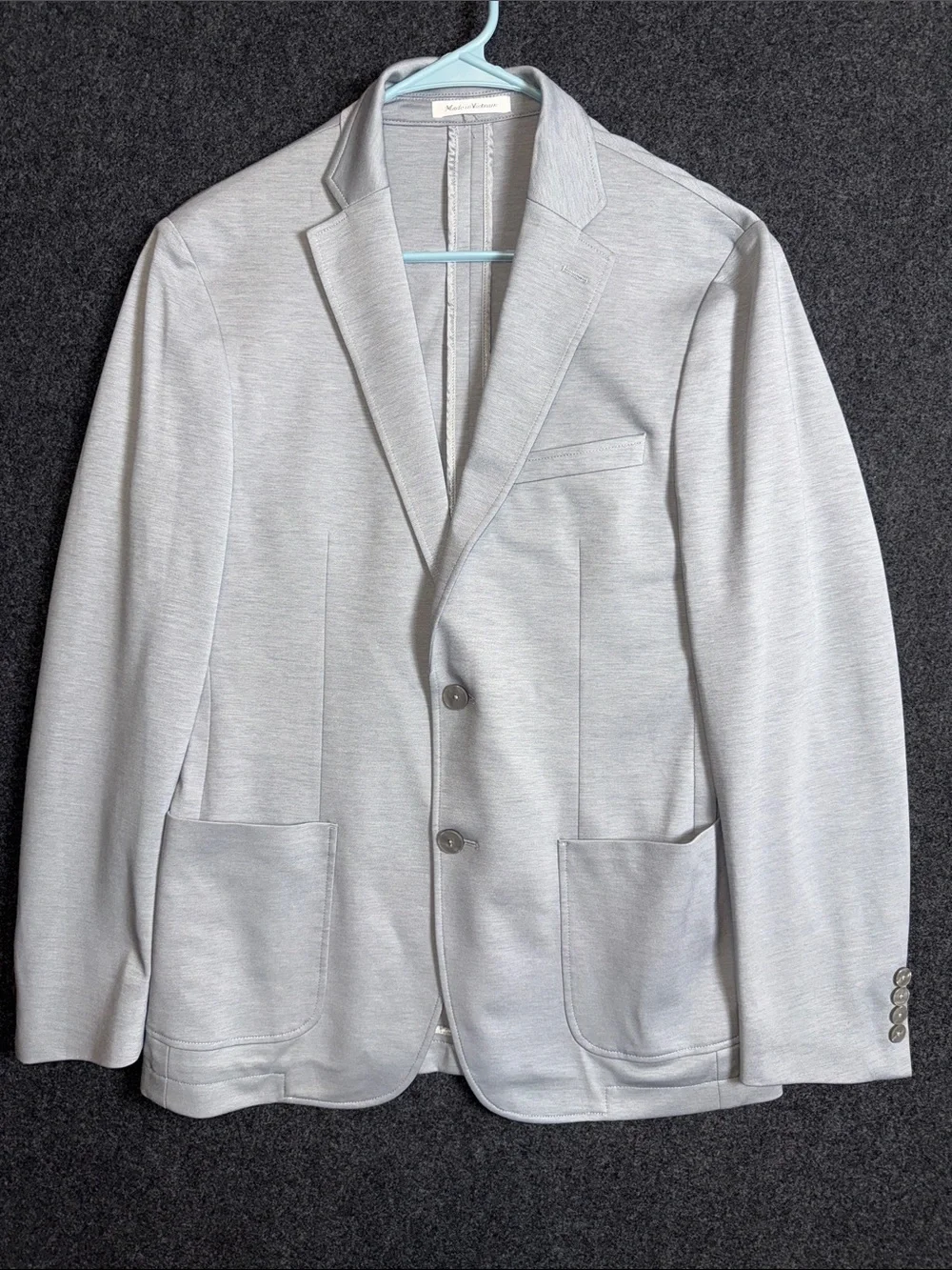 Calvin Klein Mens Light Grey Unstructured Two Button Blazer Jacket 38R